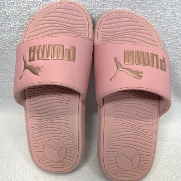 Puma Cool Cat 2.0 Pink Rose Padded Slides girls sz 13 - Picture 1 of 5